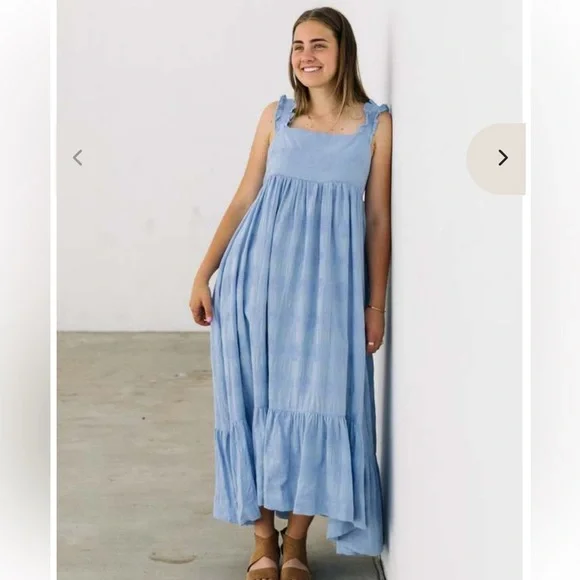 Miou Muse Blue Sleeveless Maxi Dress sz M - Picture 2 of 10